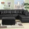 New Jersey Black Pu Left Sofa & Right Chaise